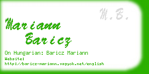 mariann baricz business card